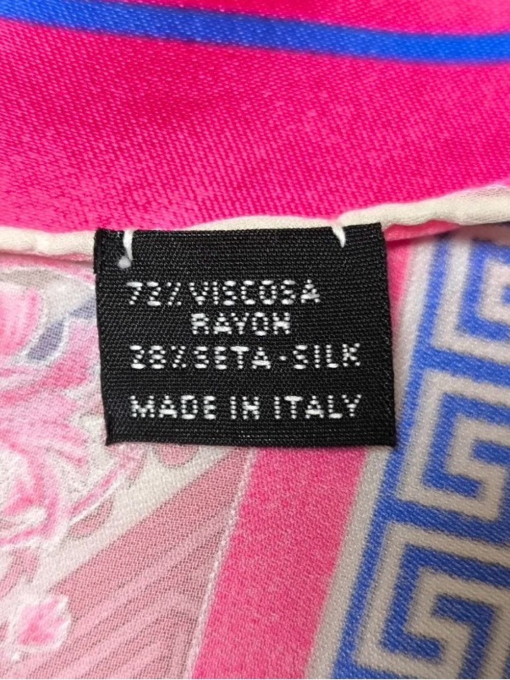 Pink Versace Silk Scarf / Shawl - Picture 7 of 8